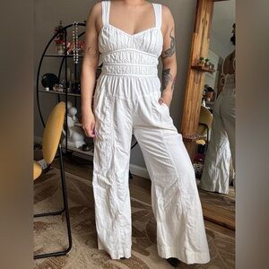 Free People After All Ruched Wide Leg Jumpsuit